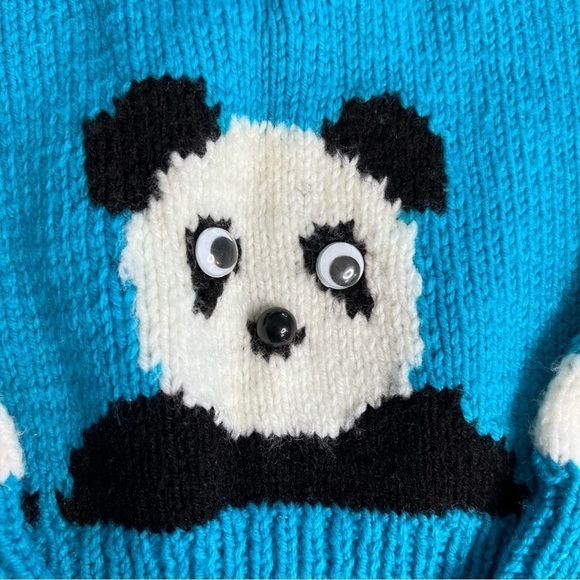 Vintage Handknit Panda Bear Sweater - Picture 4 of 11